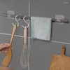 Haken rails 2 stks verstelbare gordijnroede houder klembeugel houders lijm muur vaste clip hangrack hookhooks