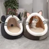 Warm Soft Cat Bed Winter House Cave Pet Dog Nest Kennel Kitten Sacco a pelo per cani di piccola taglia Forniture 220323