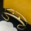 Simple Designer MOVE BRACELET Gold Hard Bangle Classic Letter F Bracelets For Women Fashion Charm Jewlery Earrings Necklace 220708282T
