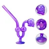 Chinafairprice Y243 Stand Smoking Pipe About 6.3 Inches Height Skull Bowl Special Bright Color Snake Style Oil Rig Glass Pipes