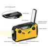 Radio d'urgence 2500mah-récepteur de temps am/fm/noaa portable à manivelle solaire avec lampe de poche et lampe de lecture de chargement de téléphone portable 2022 NOUVEAU