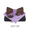 Bow Ties Sitonjwly Men's Shirt Wooden Tie Set For Mens Wood Bowtie Handkerchief Cufflinks Brooch Sets Pocket Towel Scarf With BoxBow Eme