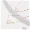 Hänge halsband hängsmycken smycken lyx naturligt sötvatten pärla födelsedagspresent dubbel lager halsband droppleverans 2021 n0cue