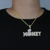 Gold Sier Color MONEY BAG Letter Pendant with Rope Chain Iced Out Cubic Zirconia Pendants Hip Hop Jewelry Gift for Women Men