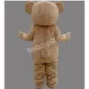 Performance Bonito Deluxe Bear Mascot Traje de Halloween Natal Cartoon Personagem Outfits Terno Folhetos de Publicidade