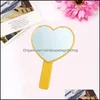 Mirrors Home Decor Garden Heart Makeup Women Female Handle Hand Lookingglass Ladies Single Side Colorf Compact Mirror Thin Portable 2 4Mx
