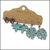 Bengelen kroonluchter oorbellen sieraden vintage etnische bronzen set voor dames bohemian bloem tassel geometrische holle penda dhav1
