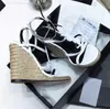 Newst Cassandra Wedge Espadrilles Tasarımcı Sandalet Deri Pompalar Saman Dokuma Ayrılık Ayakkabı Ayakkabı Ayakları Ayakkabı St Ysls Yves Saint Laurant Laurent Вы Kcok