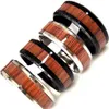 Bulk lots 50pcs Unique Silver Black Ring 8mm Comfort-fit Wood Grain Inlay Stainless Steel Ring