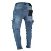 Mannen Jeans Skinny Ripped Mannen Denim Broek Zijzakken Potlood Vernietigd Gat Casual Hip Hop Slim Fit Stretch Jean Broek