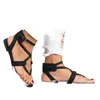 Sandalen Platte Gesp Cross Bandage Holle Effen Kleur Zomer Wilde Casual Zachte Open Teen Schoenen Dames