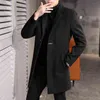 Men's Wool & Blends Men Winter Coat Fashion Turn-Down Collar Warm Thick Woolen Pea Male Trench Overcoat T220810