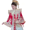Vintage Ethnic Clothing Royal Bride Ancient China Ming Dynasty Hanfu Costume High-End Princess Wedding Dress Summer Imperial Wedding Ceremony Apparel