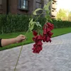Een zijden abutilon striatum wijnbloem 32 hoofden campanula hangen bloemtak voor bruiloft centerpieces bloemendecoratie