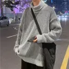 Men's Sweaters Winter Turtleneck Sweater Men Warm Fashion Casual Knitted Pullover Loose Gray/Black Long-sleeved Mens Jumper Clothes
