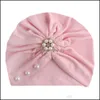 Bonnet / Skl Caps Chapeaux Chapeaux Foulards Gants Accessoires De Mode Nouveaux Enfants Européens Et Américains Chapeau Bébé Couleur Pure Perles Collantes Indian Headge