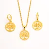 Jóias etíopes Conjuntos de colares de pingentes Brincos femininos de ouro solado fino Eritreia Africana Gifts
