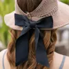 Wide Brim Hats Womens Beach Sun Straw Hat Travel Foldable Summer UV Sunscreen Ladies Bow Tie Breathable HatsWide