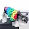 Güzel Gökkuşağı Tasarımcısı Pet Kazak Çift Mektup Köpek Kedi Mont Sonbahar Kış Evcil Hayvanlar Örme Tişörtü