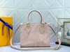 2022 ON THE GO PM MM Designers Tote Bag Summer Stardust Symphony Grain Leather Women Luxurys Onthego Shopping Handbag Pink/Blue