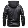 Мужские зимние новые кожаные куртки Slim Fit Motorcylce Pu Jacket Men Jackets с капюшоном теплы