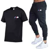 Designer 2021new BMW M Sommer Trainingsanzug Freizeit Sets T-shirt Hosen Zwei Stücke Casual Mode Männlichen Sportswear Gym Marke Kleidung Schweiß