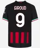 AC 22 23 Champions AC Milans Soccer Jerseys 2022 2023 Tomori Giroud Ibrahimovic Tredje hem 2022 Tonali Player Version Special Mearchear Kids Football Shirt