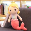 Cartoon Crown Mermaid Pluszowa zabawka nadziewana syrena lalka dla dzieci dziewczyna domowa dekoracja poduszka
