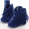 Fringe Kids Girls Solid Moccasin Baby Boots Shoes Infant Soft Soled Anti-Slip Booties 0-1year