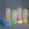 Sublimation Water Bottles 500ml Frosted Glass Water Bottle gradient Blank Tumbler Drinkware DE500