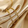 Link Chain Classic Gold Rope Twist Armband Chic smycken gåvor 18K pläterad rostfritt stål modevåg inte22