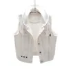 Women's Vests Casual Hooded White Denim For Women 2022 Korean Sleeveless Jacket Female Pus Size Waistcoat Spring Coat Gilet Colete Luci22