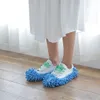 تغطية حذاء التمسح بالجملة متعددة الوظائف منظف الغبار المنظف منزل الحمام أحذية تغطية تنظيف Mop Slipper 6 Colors DBC