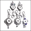 Key Rings Jewelry 6Styles Snap Button Chains Crystal Owl 18Mm Keychains Keyring For Women Drop Delivery 2021 Dh0Sx