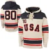 WSKT USA Hockey Miracle On Ice 1980 Jersey Hoodies Royal tröja Stitched Men Anpassad valfritt namn bra