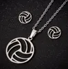 Pendant Necklaces Hfarich Fashion Beach Volleyball Necklace Women Hollow Ball Stainless Steel Circle Jewelry Students Graduation GiftPendant