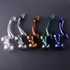 Unique Retro Glass Pipe Hitter Smoking Hand Pipe 6.3 Inch Oil Dab Burner Pipes Multiple Colors Smoking Pipes