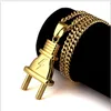 Newest 2016 Jewelry Metal 18K Goldon Plated Plug Pendants Chain Necklace Hipsters Hip Hop Jewelry Men Women Lovers Bijoux Co245O