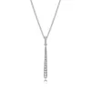 Ny 925 Sterling Silver Meteor Pendant Shooting Star Necklace Clear CZ Elegant Temperament Lämplig presentklubba AA220315