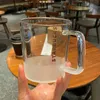 스타벅스 유리 컵 2021년 새로운 투명 서리로 덥은 대용량 남녀 커피 컵 손잡이 고온 저항
