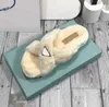 New popular winter indoor fur fashion slipper house Full Full Fury soft fluffy plush platform flat bottomed high heel anti slip luxury designer shoes for casual women