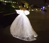 Amazing Stunning Evneing Dresses Long Luxury Celebrity Glow In The Dark Puffy Sleeves Train Women Prom Gowns For Wedding 220608