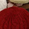 Bonnet/tête de mort casquettes femmes chapeau tricoté hiver chaud casquette femme avec fleurs couleur unie coton tricot muets frisé grossier BeanieBeanie/tête de mort Ch