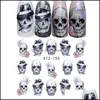 Stickers Decals Nail Art Salon Health Beauty Halloween Water Transfer Nails Decorations Manicure Tools Pumpkin Skl Design 25 Styles Drop D