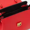 حقيبة حزب أحمر فاخرة من الجلد الأصلي حقيبة يد حقيبة يد متعددة الألوان للنساء متوسطة الحجم