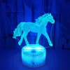 Nachtlichten 3D Lamp Illusie Decoratie LED Horse Tafel voor slaapkamer geschenken kinderen verjaardagsfeestje heden partner