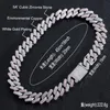 Chains 20mm Big Heavy Solid Cuban Link Chain Hip Hop Blue CZ Stone Paved Bling Iced Out Square Curb Necklaces For Men Rapper JewelryChains