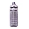 2000ml de grande capacidade 2l Bamas de palha de garrafa de água gradiente colorido copos de água plásticos com marcador de tempo, garrafas esportivas esportivas ao ar livre