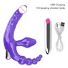 OLO Anal Beads sexy Toys for Men Women Strapless Dildo Vibrators Prostate Massager Plug Double-heads