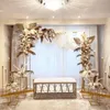 3-5PCS Oro brillante Césped al aire libre Decoraciones de boda Flor Gasa Palm Arco Telones de fondo Arreglo floral Mesa de zócalo Estante para globos de cumpleaños